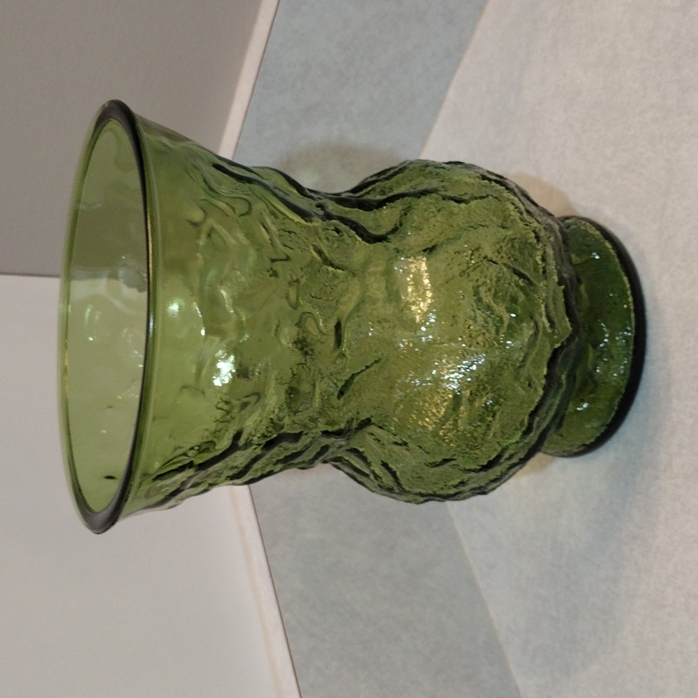 Brody green crinkle glass vase.